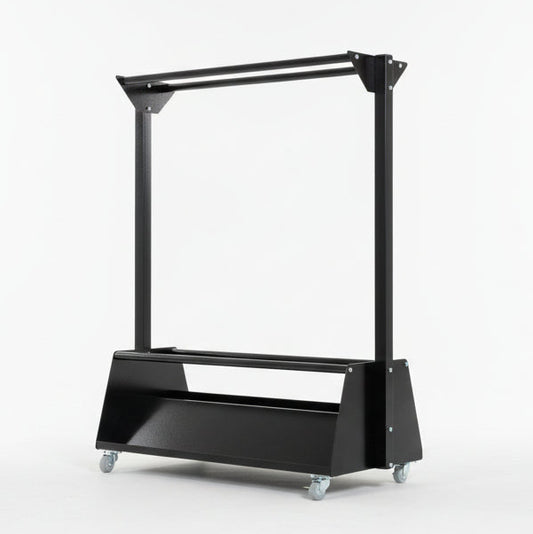 Support sur roulettes en aluminium  pour skis, 48 pouces, fini avec revêtement en poudre noire